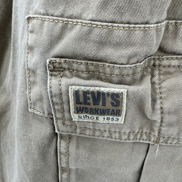 Levi's Cargo Pants Mens 36x32 (37x31 ACTUAL) Loose Straight Workwear Utility Tan - Picture 5 of 8